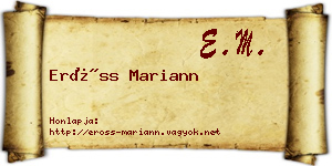 Erőss Mariann névjegykártya